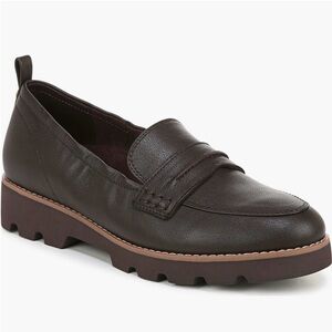 The Vionic Cheryl ll Dark Brown Leather Loafers 7.5 NWOT